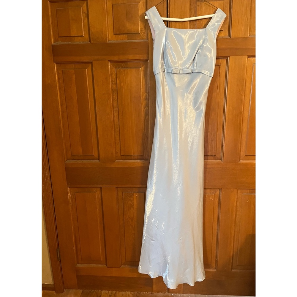 Formal floor length bias cut tank dress
